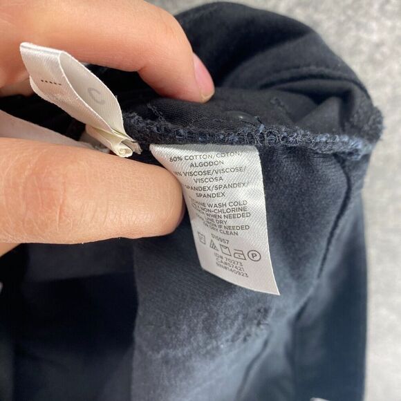 Loft Pants Women 27 Plus Black Mid Rise Corduroy Curvy Skinny Flat Front Chino - Picture 10 of 11